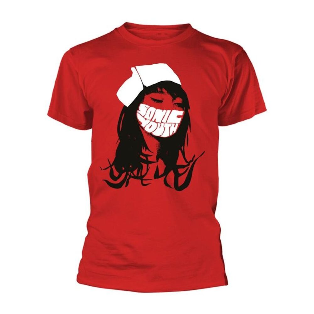 Sonic Youth Unisex Adult Nurse T-Shirt / Red